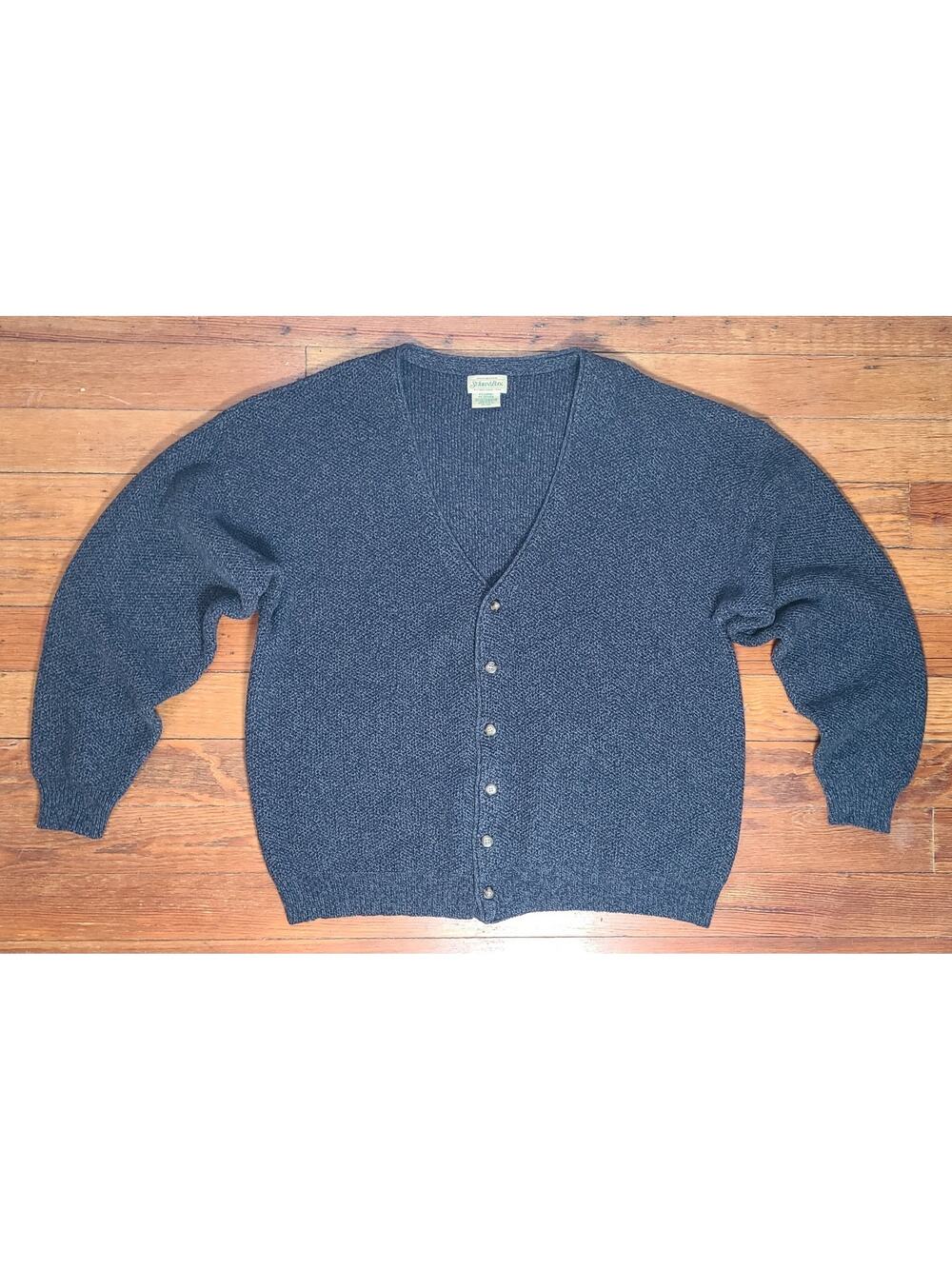 Vtg 90's St John’s Bay Cardigan Chunky Knit Grandpacore Academia XXL Men Navy